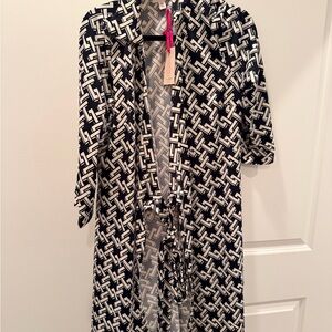 JB by Julie Brown Black and White Patterned Dress